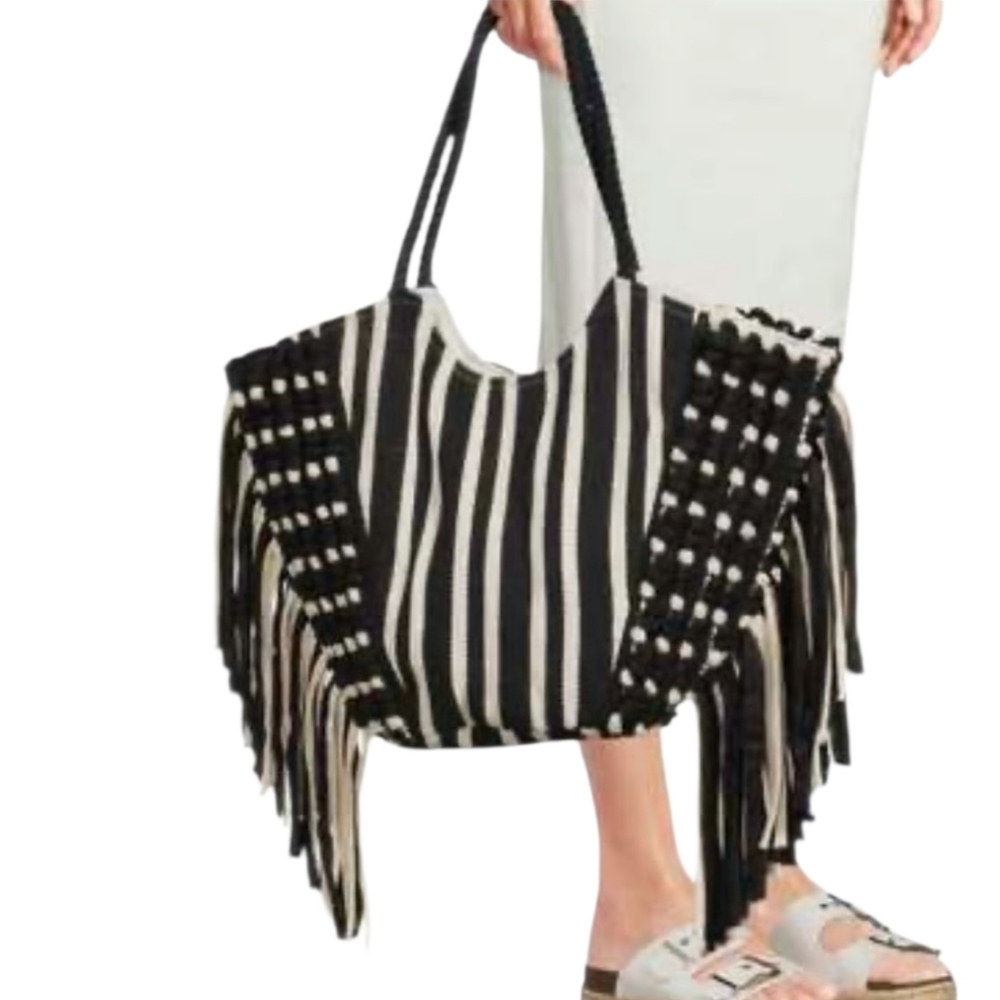 Boho triped Fringe Bag